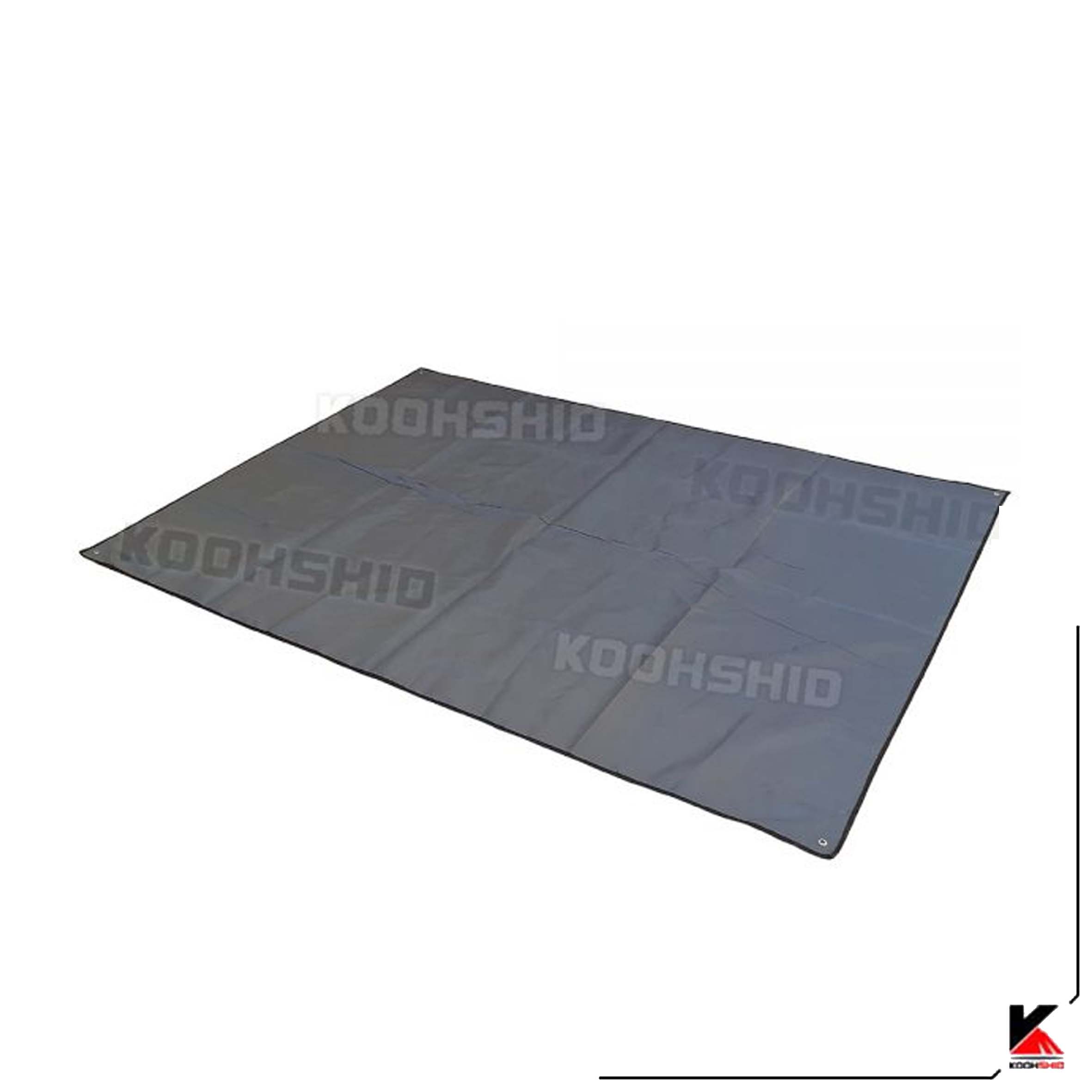 باز شده زیرانداز کاملا ضد آب چادر 2 نفره طرح کله گاوی طوسی